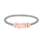 FRED CHANCE LARGE 8 FIGURE BUCKLE FULL DIAMOND BRACELET ROSE GOLD