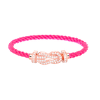 FRED CHANCE LARGE 8 FIGURE BUCKLE FULL DIAMOND BRACELET ROSE GOLD