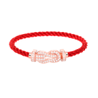 FRED CHANCE LARGE 8 FIGURE BUCKLE FULL DIAMOND BRACELET ROSE GOLD