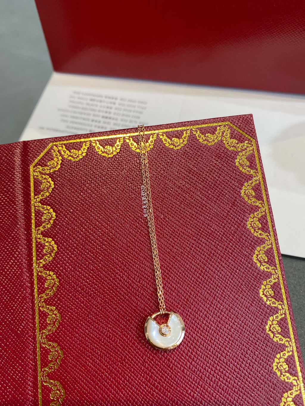 CARTIER AMULETTE ROSE GOLD MOP NECKLACE