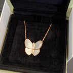 VCA BUTTERFLY GOLD MOP DIAMOND NECKLACE