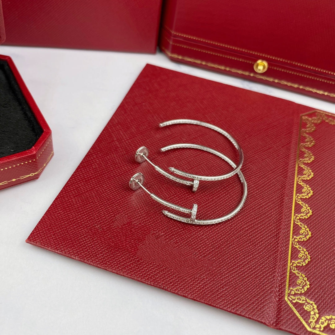 CARTIER JUSTE EARRINGS FULL DIAMONDS 1.8MM