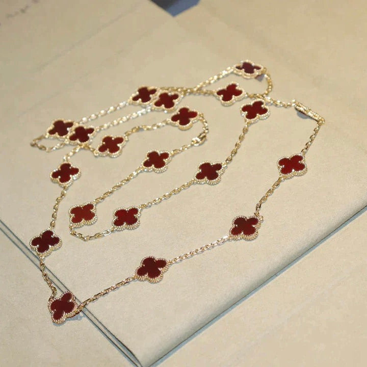 VCA CLOVER 20 MOTIFS CARNELIAN NECKLACE