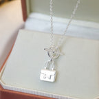 HERMES POP H PEDANT SILVER NECKLACE