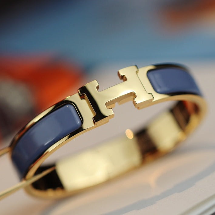 HERMES H BRACELET 12MM BLUE GRAY