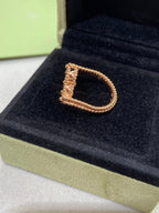 VCA CLOVER RIVERSIBLE PINK GOLD RING