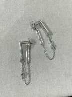HERMES CHAINE CHAOS DIAMOND DROP EARRINGS