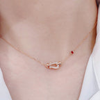FRED FORCE 10 DIAMOND PINK GOLD NECKLACE