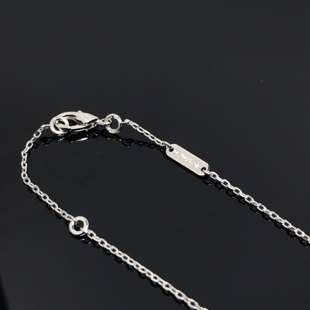 VCA CLOVER PIETERSITE SILVER LONG NECKLACE