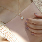 LOUIS VUITTON STAR AND SUN WHITE MOP 2 MOTIF PINK GOLD NECKLACE