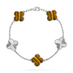 VCA CLOVER 5 MOTIFS TIGER EYE BRACELET COLLECTION