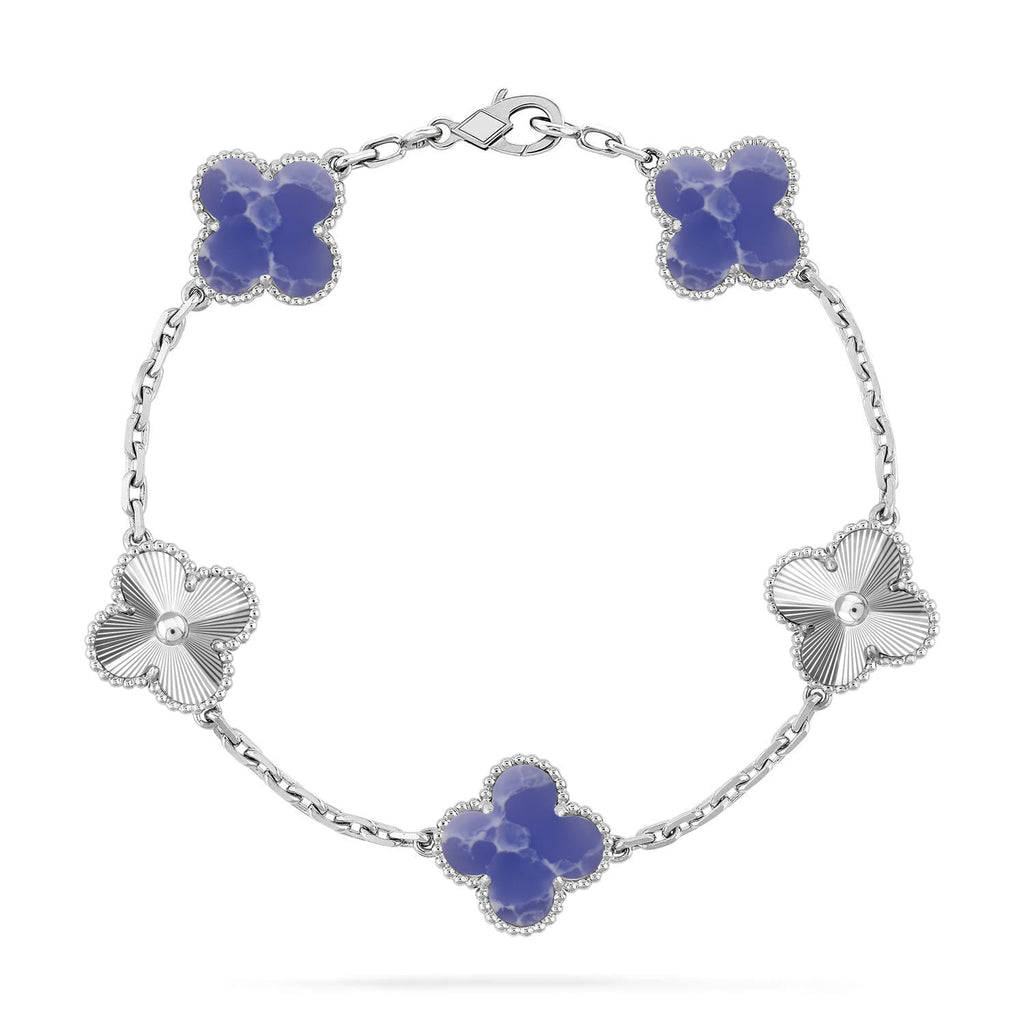 VCA CLOVER 5 MOTIF BLUE VEINS BRACELET COLLECTION