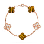 VCA CLOVER 5 MOTIFS TIGER EYE BRACELET COLLECTION