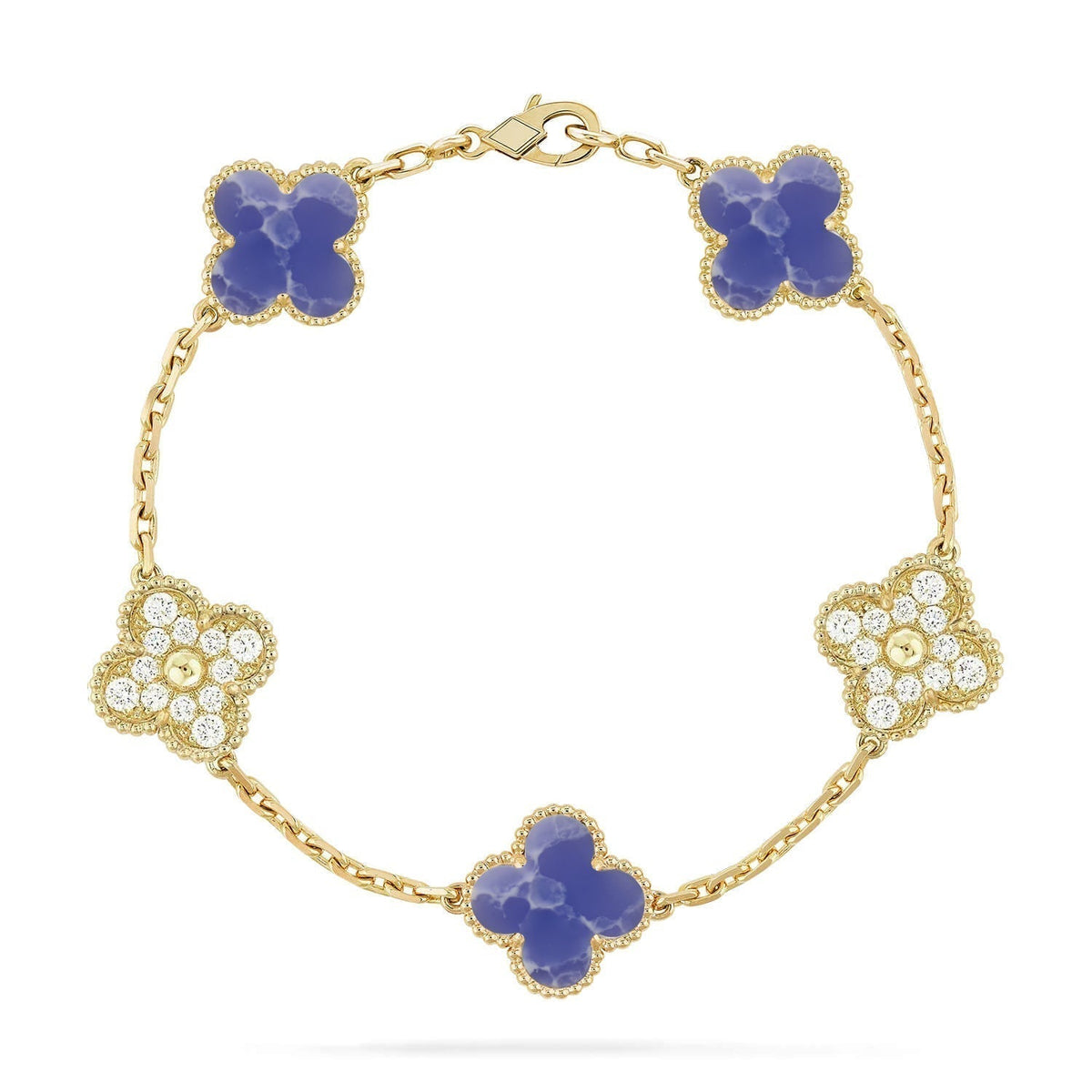 VCA CLOVER 5 MOTIF BLUE VEINS BRACELET COLLECTION