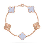 VCA CLOVER 5 MOTIF PURPLE CHALCEDONY BRACELET COLLECTION