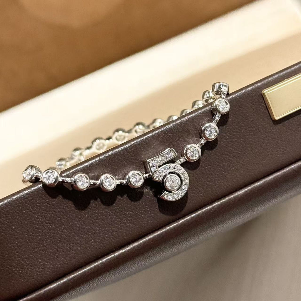 Chanel Number 5 Diamond Necklace Bracelet