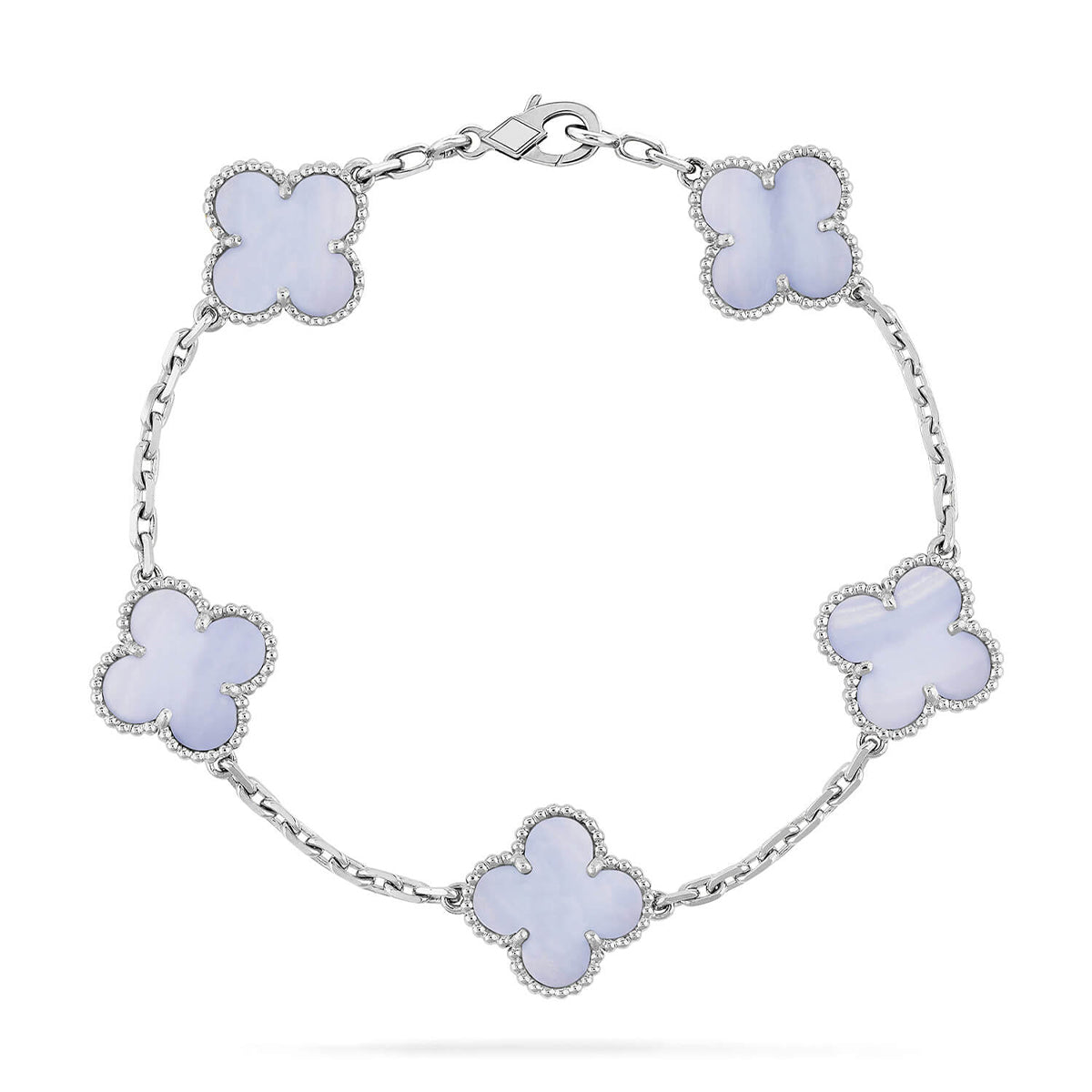 VCA CLOVER 5 MOTIF PURPLE CHALCEDONY BRACELET COLLECTION