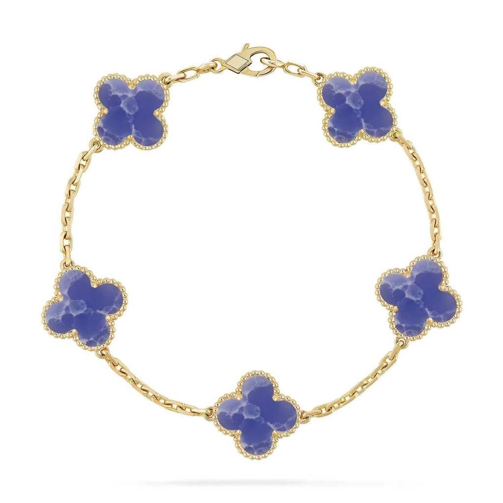 VCA CLOVER 5 MOTIF BLUE VEINS BRACELET COLLECTION