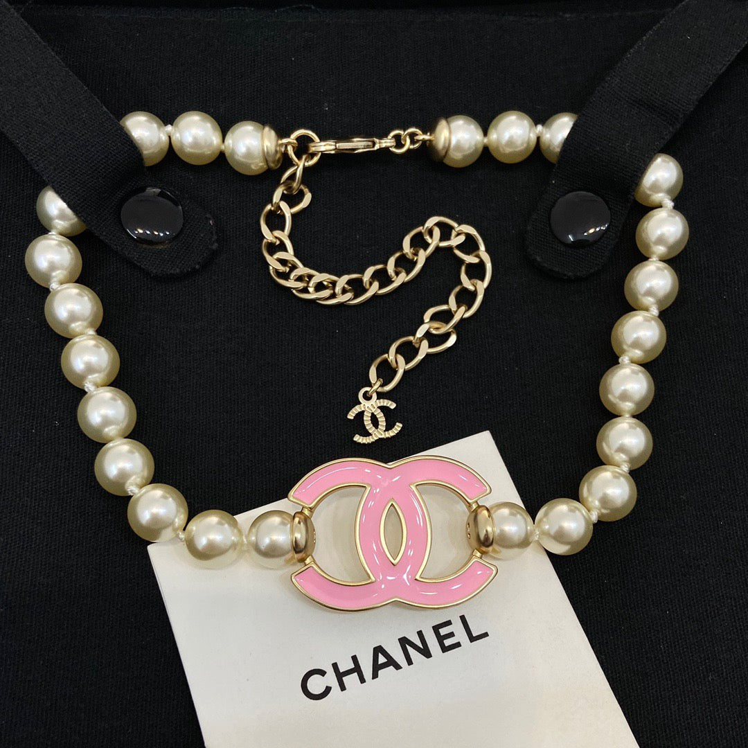 Chanel Pink Necklace Collections