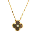 VCA CLOVER 15MM DIAMOND AND MOTHER-OF-GREY NECKLACE