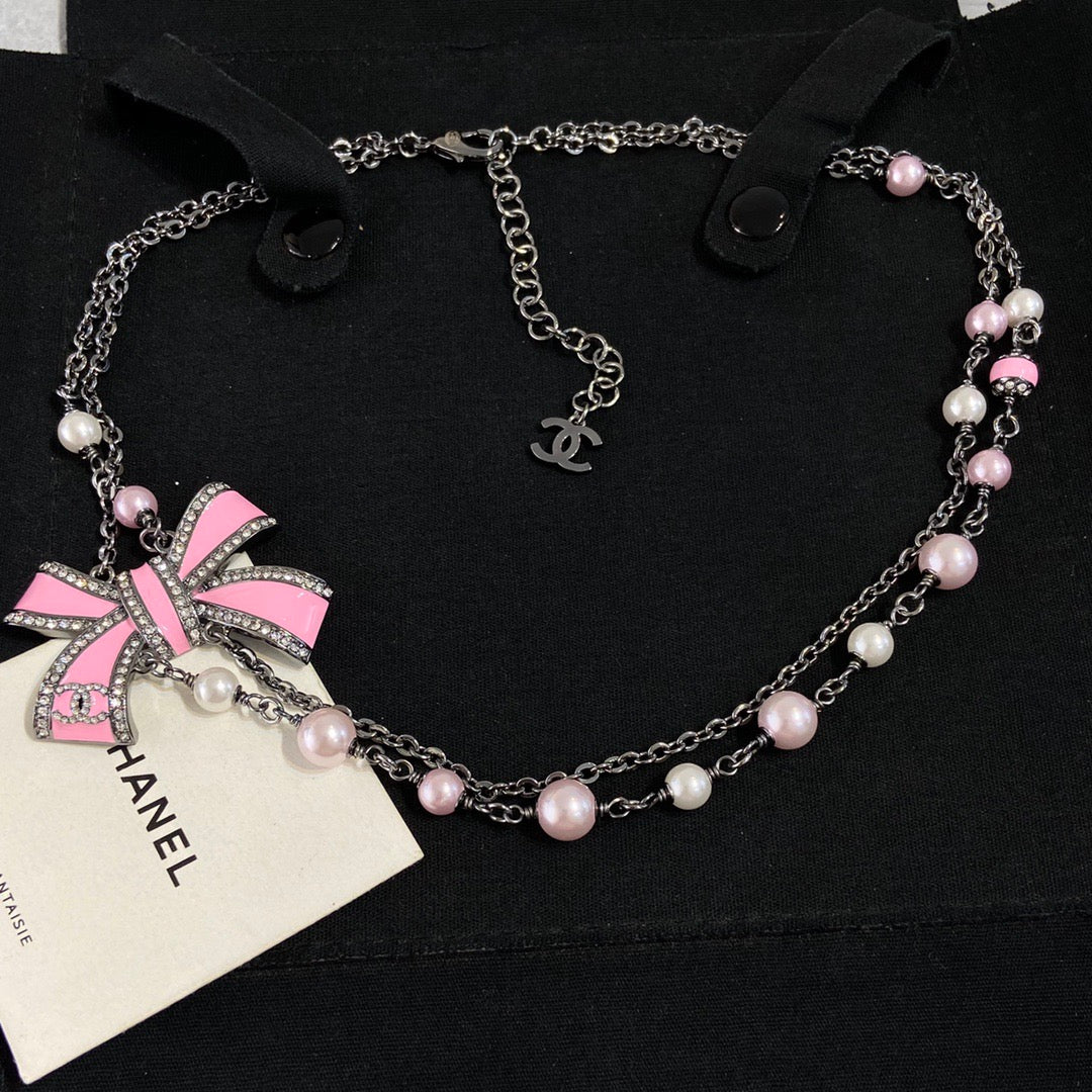 Chanel Pink Necklace Collections