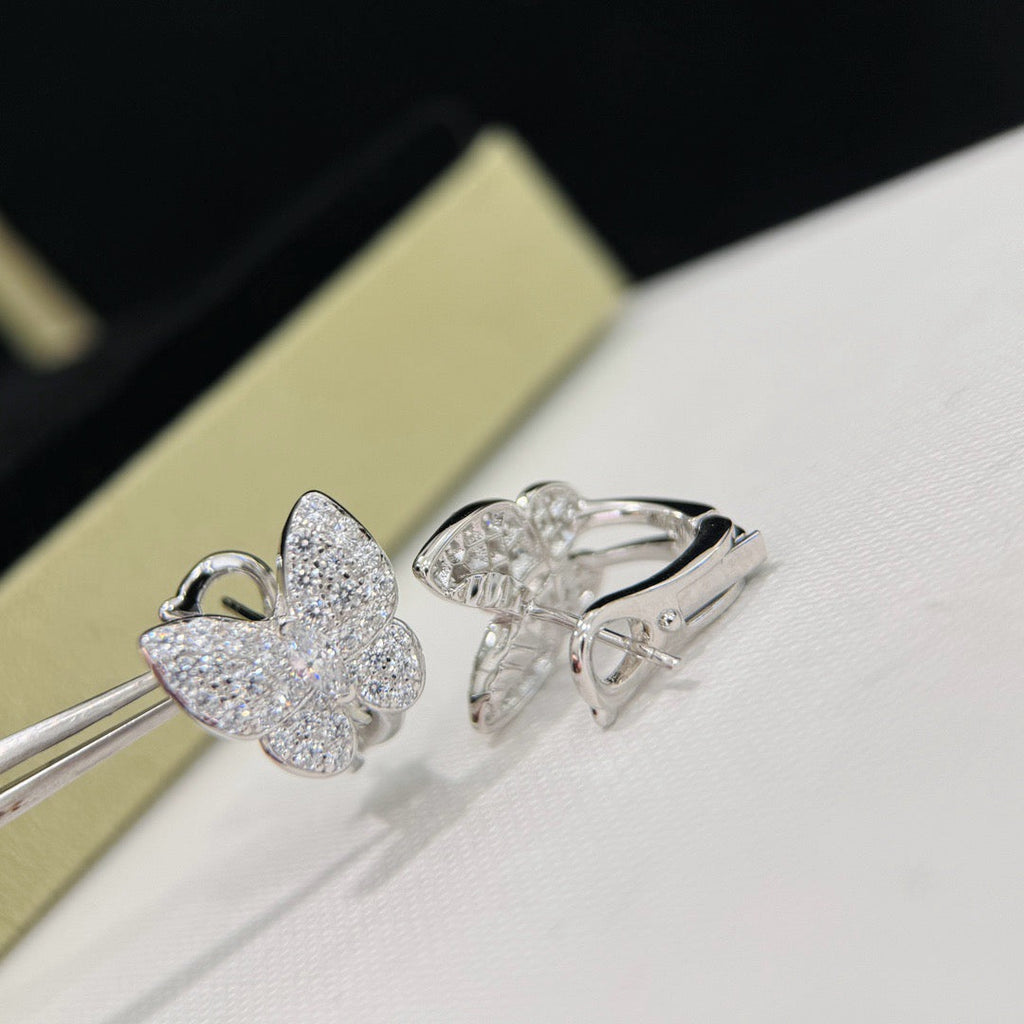VCA BUTTERFLY ALL DIAMOND EARRINGS