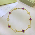 VCA CLOVER 10 MOTIFS PURPLE VIOLET DIAMOND NECKLACE