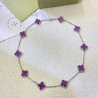 VCA CLOVER 10 MOTIFS PURPLE VIOLET NECKLACE