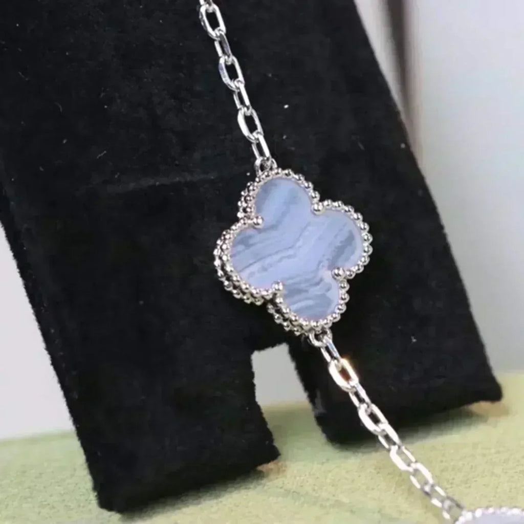 VCA CLOVER 5 MOTIF PURPLE CHALCEDONY BRACELET COLLECTION
