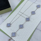 VCA CLOVER 5 MOTIF PURPLE CHALCEDONY BRACELET COLLECTION