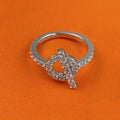 HERMES ECHAPPEE RING SILVER DIAMOND