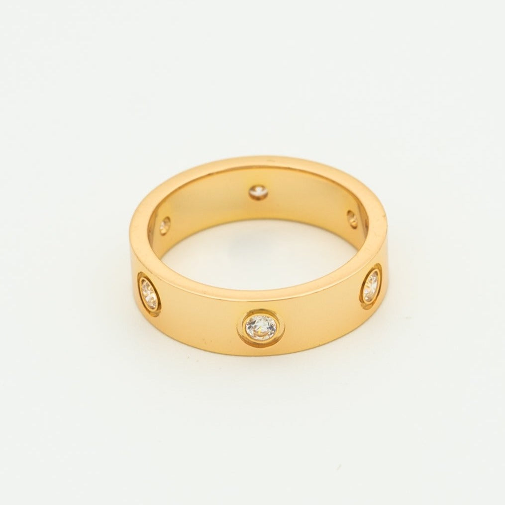 CARTIER LOVE RING 5.5MM 6 DIAMONDS PINK GOLD