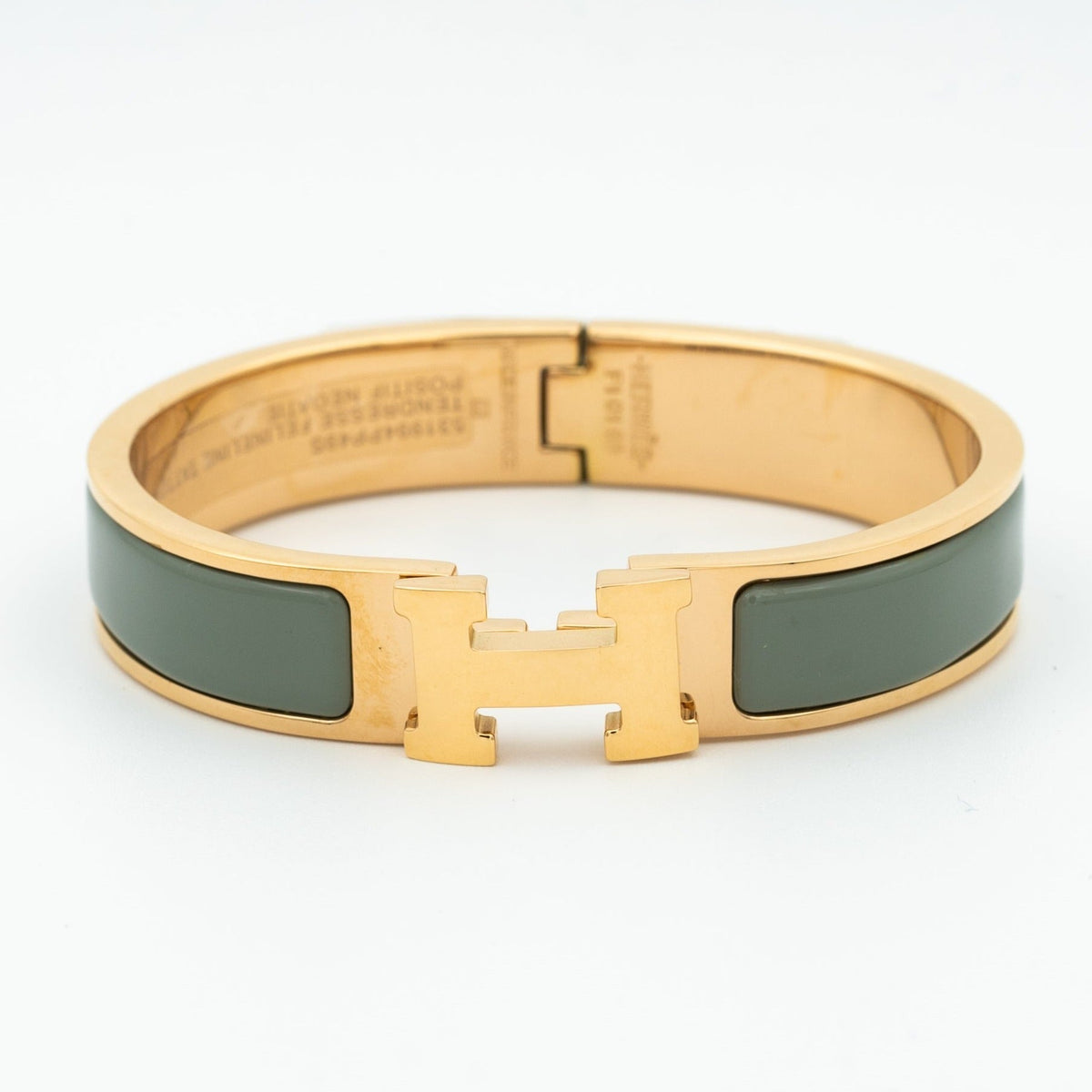 HERMES H BRACELET BLUE GREEN 12MM