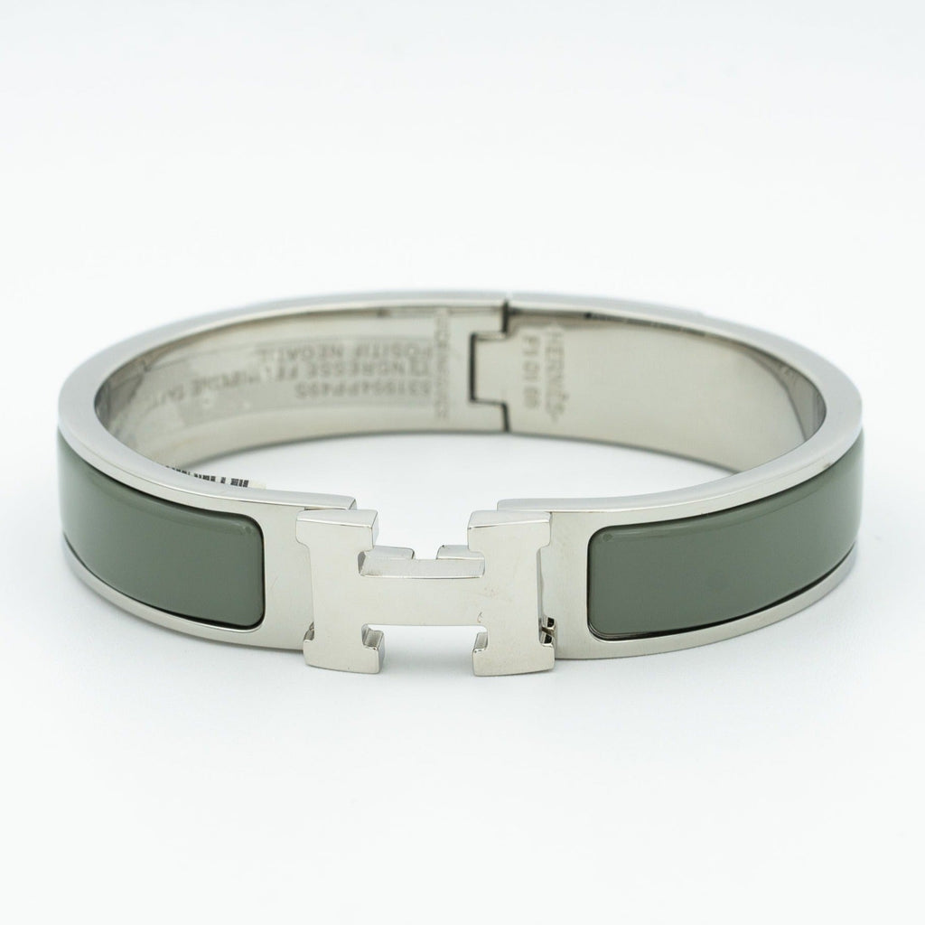 HERMES H BRACELET BLUE GREEN 12MM