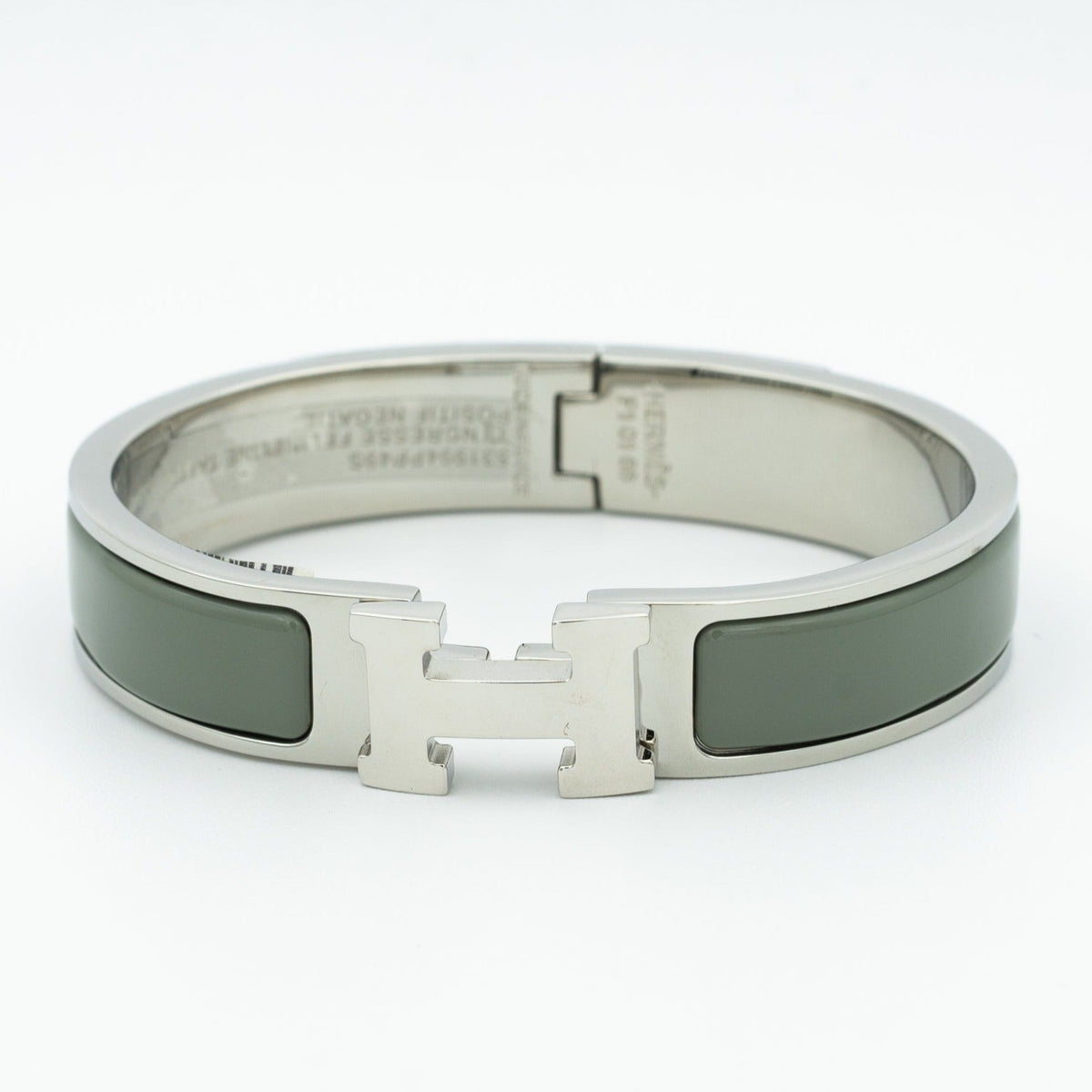 HERMES H BRACELET BLUE GREEN 12MM