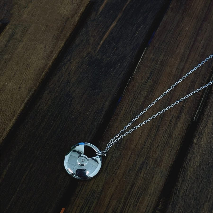 CARTIER AMULETTE SILVER FULL DIAMOND NECKLACE