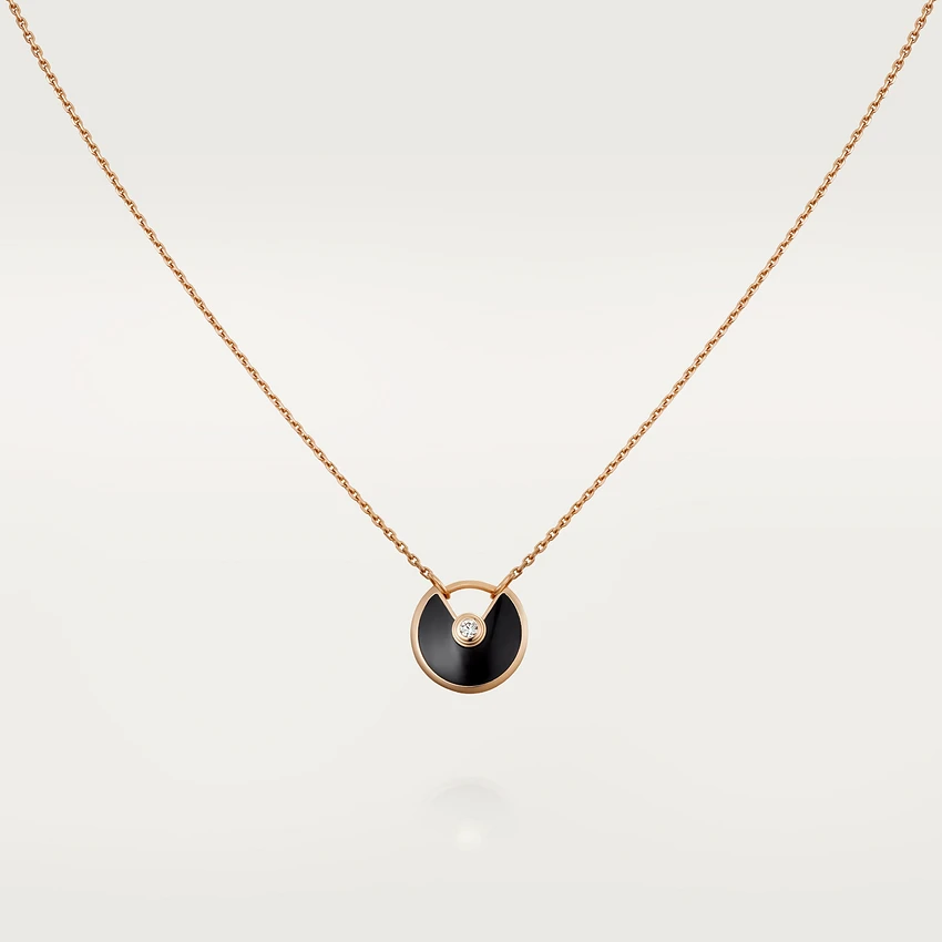 CARTIER AMULETTE ROSE GOLD ONYX NECKLACE