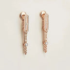 HERMES CHAINE CHAOS DIAMOND DROP EARRINGS