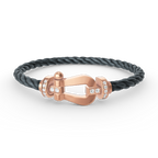 FRED FORCE LARGE HORSESHOE HALF DIAMOND BRACELET ROSE GOLD