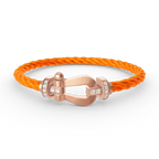 FRED FORCE LARGE HORSESHOE HALF DIAMOND BRACELET ROSE GOLD
