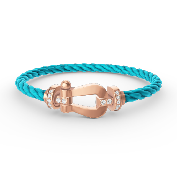 FRED FORCE LARGE HORSESHOE HALF DIAMOND BRACELET ROSE GOLD