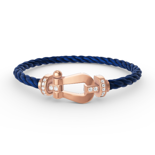 FRED FORCE LARGE HORSESHOE HALF DIAMOND BRACELET ROSE GOLD