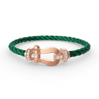FRED FORCE LARGE HORSESHOE HALF DIAMOND BRACELET ROSE GOLD