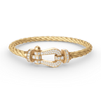 FRED FORCE LARGE HORSESHOE FULL DIAMOND BRACELET GOLD