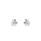 VCA FRIVOLE MINI SILVER FLOWER EARRINGS