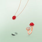 VCA PERLEE COULEURS DIAMOND ROSE GOLD BETWEEN THE FINGER RING